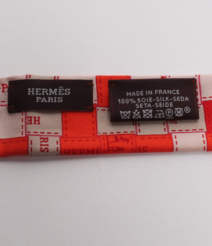 エルメス 美品 ツイリースカーフ ロング シルク  ボルデュック チェック     レディース  (複数サイズ) HERMES