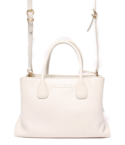 Miu Miu 2way Leather Handbag Shoulder Bag Bianco 5ba147 Women Miumiu