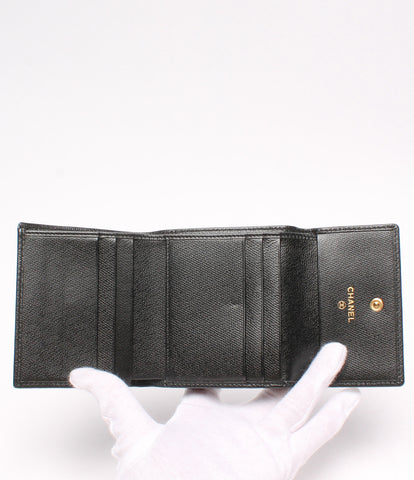 Chanel W Hook Three Folded Wallets Coco Button Women (3 fold wallet) CHANEL
