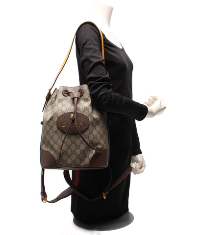 Gucci 3WAY Backpack Shoulder Hand GG Scrim 473875 520981 Women's GUCCI