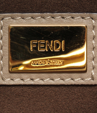 Fendi 2way หนังกระเป๋าสะพายกระเป๋าสะพายหนังถั่ว Caboo ผู้หญิง Fendi