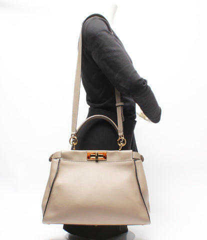 Fendi 2way Leather Handbag Shoulder Bag Pea Caboo Women's FENDI