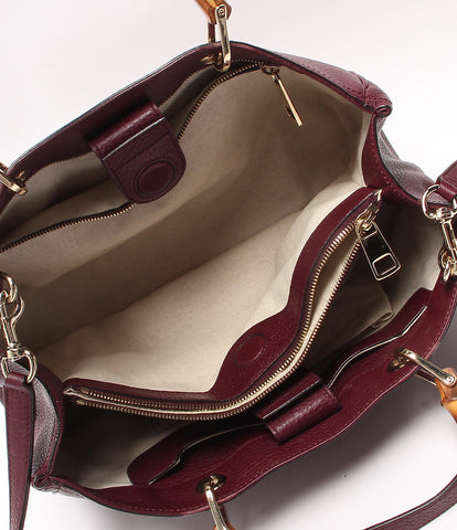 Gucci 2way Leather Handbag Shoulder Bag Bamboo Shopper 323660 Women Gucci