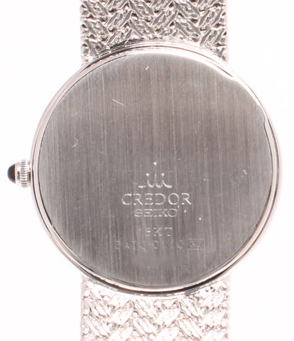 セイコー  腕時計 18KT  CREDOR クオーツ シルバー 5A70-0110 レディース   SEIKO