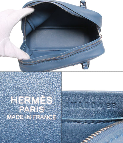 エルメス  レザーハンドバッグ A刻印 シルバー金具 ミニプリュム BLUE AGATE    レディース   HERMES
