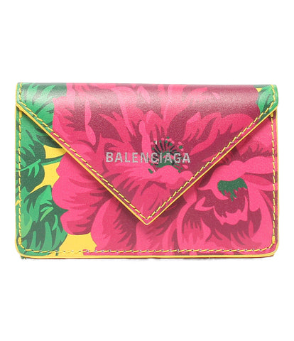 バレンシアガ 美品 三つ折りコンパクト財布 花柄      レディース  (3つ折り財布) Balenciaga