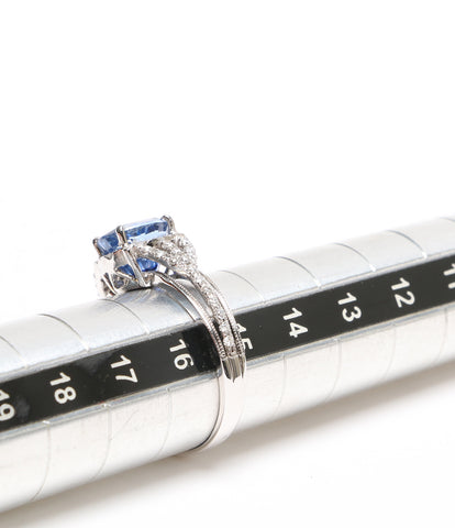 美容产品环K18WG蓝宝石2.95CT钻石女尺寸第15号（戒指）