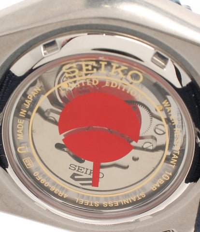 セイコー 美品 腕時計 うちはサスケ モデル 5SPORTS NARUTO & BORUTO Limited Edition 自動巻き ブルー 4R36-09F0 メンズ   SEIKO