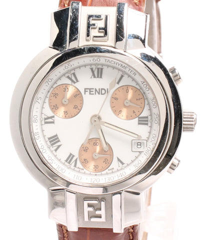 フェンディ 腕時計 クロノグラフ ズッカ クオーツ ホワイト 000-4500L 