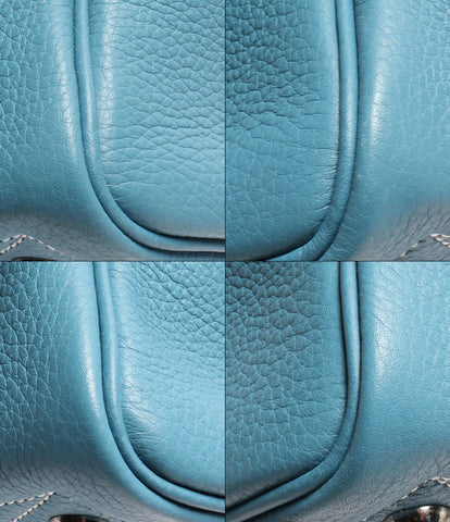 エルメス  レザーハンドバッグ □L刻印 シルバー金具 ブルー系 ヴィクトリア35 トリヨンクレマンス    レディース   HERMES