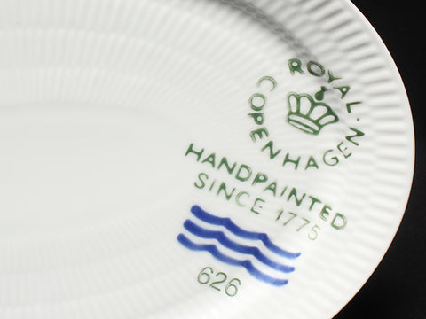 ロイヤルコペンハーゲン 美品 オーバルディッシュ プレート 皿 28cm  フルーテッドシグネチャー       Royal Copenhagen