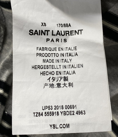 サンローランパリ  半袖Tシャツ グレー ボーダー柄      メンズ SIZE XS (XS以下) SAINT LAURENT PARIS