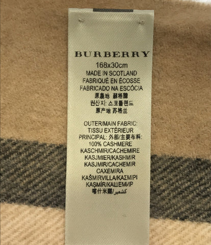バーバリー  マフラー カシミヤ100% チェック柄      レディース  (複数サイズ) BURBERRY