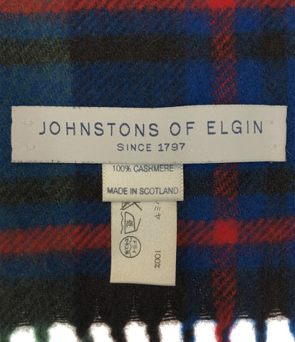 マフラー カシミヤ100% チェック柄      ユニセックス  (複数サイズ) Johnstons of Elgin
