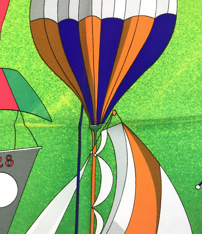 ayarishopHERMES エルメス　大空の狂気　気球柄　ワンピース　ノースリーブ　ノーカラー