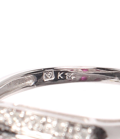 美品 リング 指輪 K14 天然ルビー ダイヤ      レディース SIZE 11号 (リング)