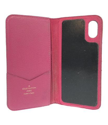 ヴィトンiPhone Xケース　ルイヴィトン　フォリオ　モノグラム　手帳型　ピンク