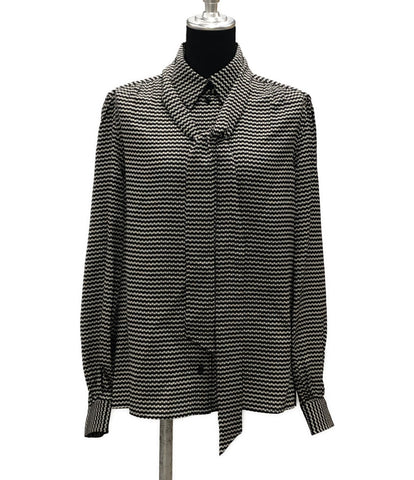 サンローランパリ 美品 長袖ブラウス Jacquard silk shirt  シルク100％      レディース SIZE 38 (M) SAINT LAURENT PARIS
