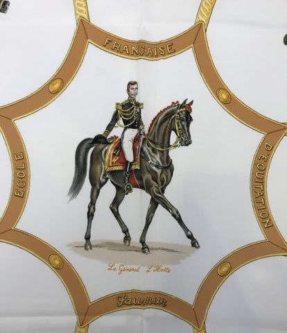 エルメス スカーフ カレ90 シルク100% 馬術柄 フランス国立乗馬学校 