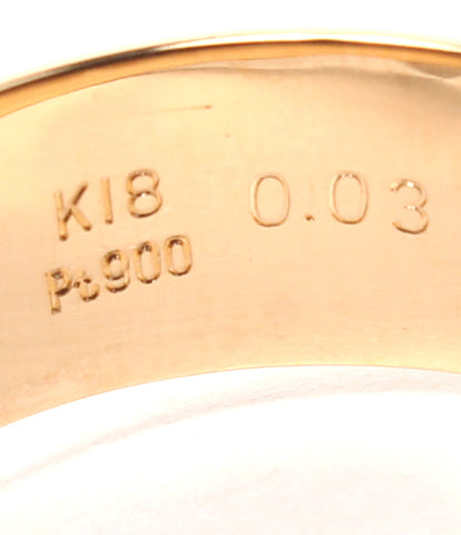美品  オープンリング 指輪 K18 Pt900 0.03