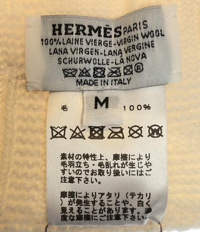 エルメス 美品 ニット帽 ウール100% Hロゴ編み込み フレカンス