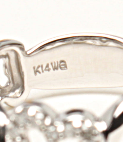 美品 リング 指輪 K14WG メレダイヤ ハートモチーフ      レディース SIZE 5号 (リング)