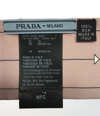 プラダ 美品 リボンスカーフ スキニースカーフ シルク100％ トライアングル柄     1FF008 2DTR レディース  (複数サイズ) PRADA