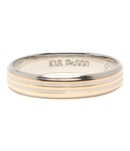 美品 K18 Pt900 デザインリング コンビ 指輪 9号 ジュエリー