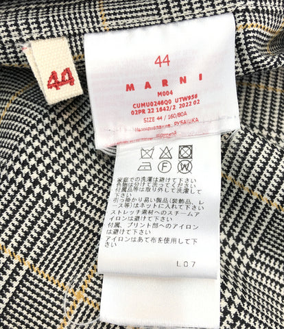 マルニ 美品 ウールモヘアグレンチェックオープンカラーシャツ メンズ 