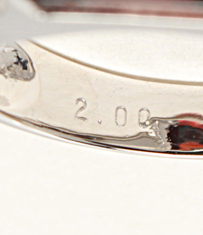 美品 リング 指輪 K14WG D0.06ct カラーストーン レディース SIZE 11号 