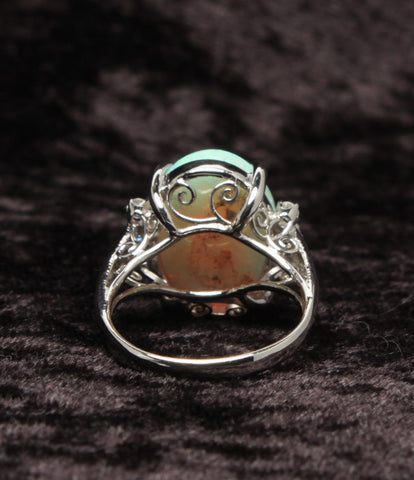 美品 リング 指輪 18K 6粒メレダイヤ カラーストーン      レディース SIZE 10号 (リング)