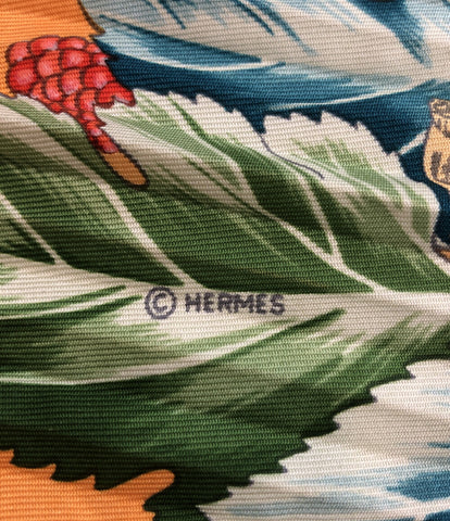 7,560円◇【Hermès】エルメス シルク100％　カレ90　プリーツスカーフ