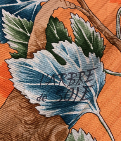 エルメス カレ90 l'ARBRE de SOiE 桑の木と蚕 スカーフ シルクアンモードレディース