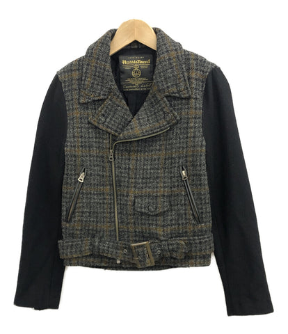 Harris Tweed ライダースライダースジャケット - www