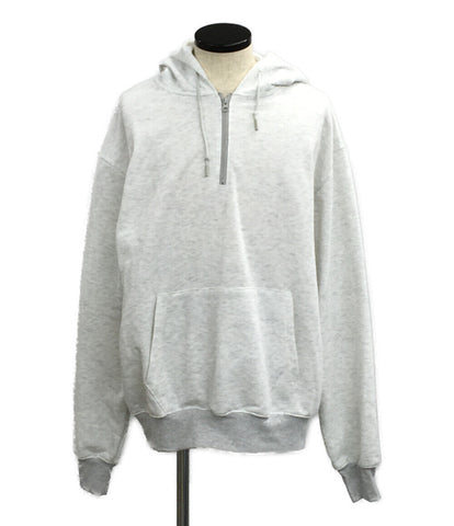 美品 TECH SWEAT HALF ZIP HOODIE ハーフジップパーカー BE-51023