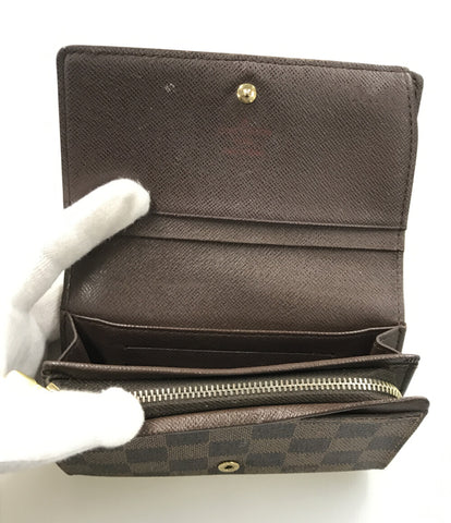ルイヴィトン  二つ折り財布 ポルトフォイユ トレゾール ダミエ エベヌ   N61736 レディース  (2つ折り財布) Louis Vuitton