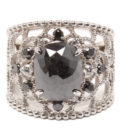 美品 リング 指輪 K18WG ブラックダイヤモンド3.10ct　ダイヤ0.12ct      レディース SIZE 14号 (リング)