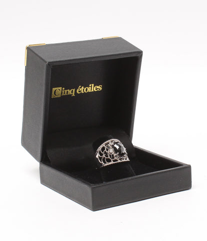 美品 リング 指輪 K18WG ブラックダイヤモンド3.10ct　ダイヤ0.12ct      レディース SIZE 14号 (リング)