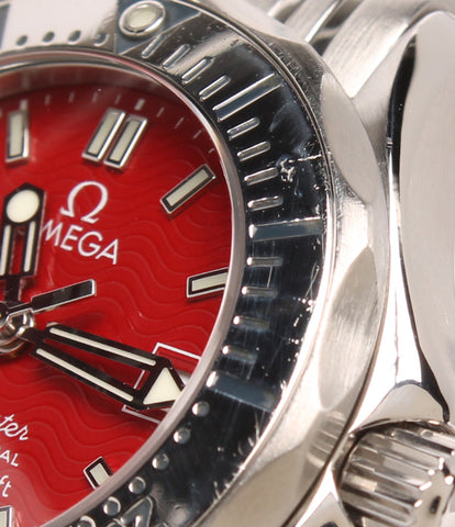 Omega Watch Seamaster ควอตซ์สีแดงผู้หญิงโอเมก้า