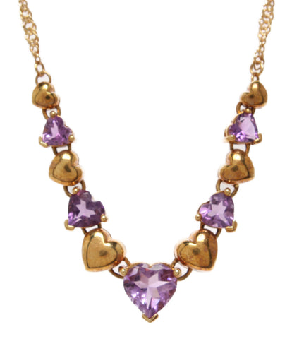 K18 amethyst heart necklace ladies (necklace)