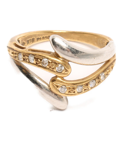 ring K18 PT850钻石0.11ct女性尺寸10（戒指）