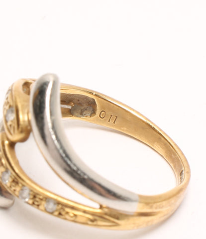 Ring K18 PT850 Diamond 0.11CT Women's Size No. 10 (Ring)