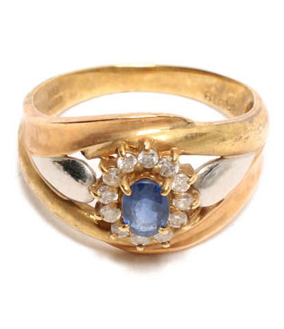 Ring K18 PT900 Sapphire 0.33CT Diamond 0.18CT Women's SIZE 12 (Ring)