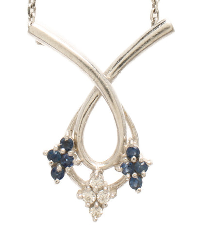 Pt900 Pt850 sapphire diamond necklace ladies (necklace)