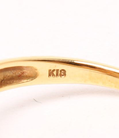 K18珍珠9.4毫米金刚石0.128ct环女士们SIZE 11号（环）