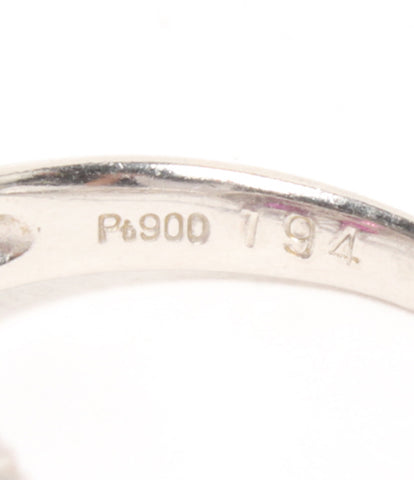PT900 ทับทิม 1.94ct เพชร 0.24C ดอกไม้ลวดลายแหวนผู้หญิงขนาดที่ 12 (แหวน)