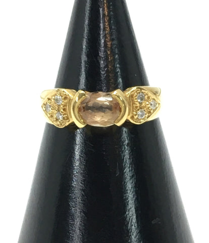 K18 Topaz เพชร 0.06ct แหวนผู้หญิงขนาดหมายเลข 10 (แหวน)