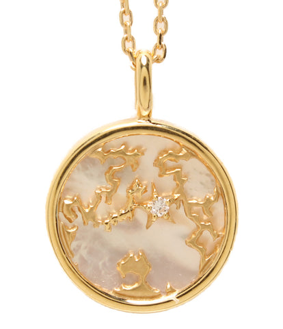 Star Jewelry Pendant K18 Mother of Pearl Diamond 0.01ct Ladies (Necklace) STAR JEWELRY