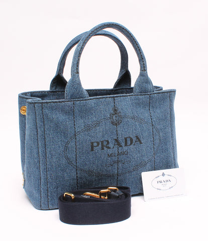 Prada Beauty Products 2way กระเป๋าถือผ้ายีนส์ผู้หญิง Prada