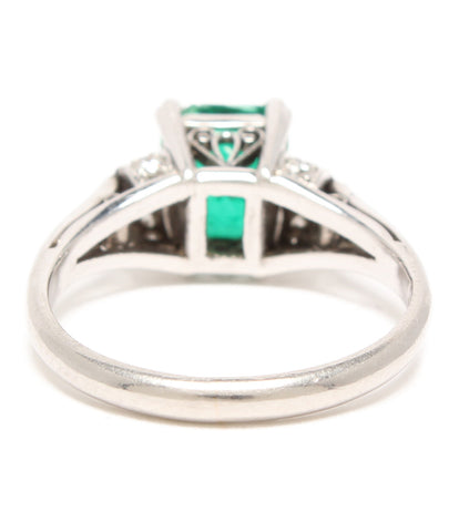 Ring Pt Emerald 1.35ct Diamond 0.12ct Ladies SIZE 7 (Ring) Wako